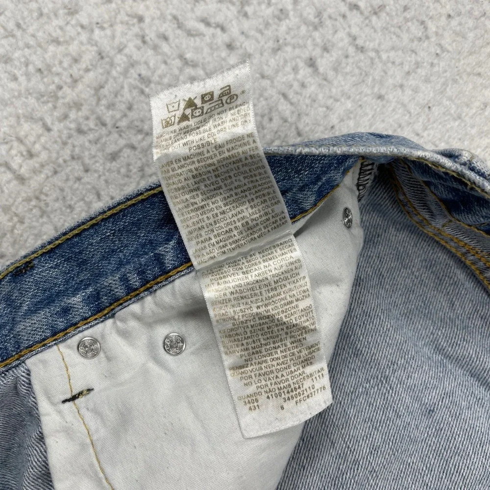 Levi's 505 Denim Shorts Mens 40 Blue Light Wash Straight Fit Casual Summer‎ Dad